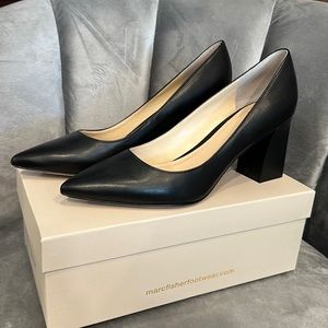 Marc Fisher black leather heel